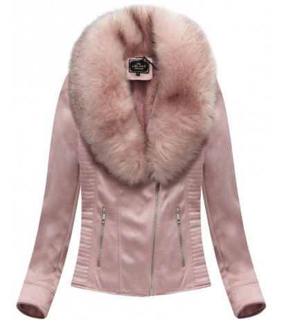 SUEDE MOTORCYCLE JACKET POWDER PINK (6501BIG) striukė