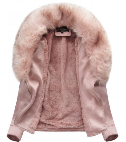 SUEDE MOTORCYCLE JACKET POWDER PINK (6501BIG) striukė