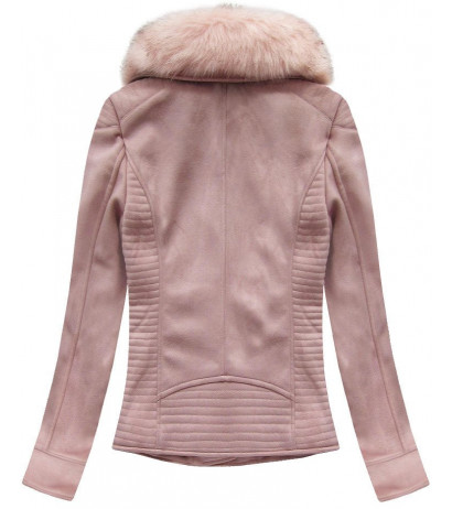 SUEDE MOTORCYCLE JACKET POWDER PINK (6501BIG) striukė