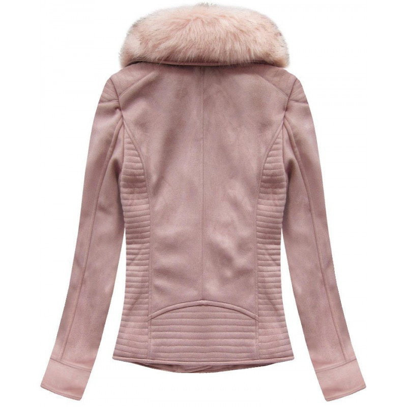 SUEDE MOTORCYCLE JACKET POWDER PINK (6501BIG) striukė