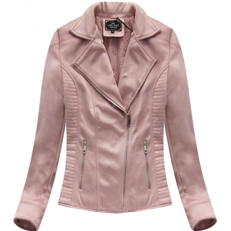 SUEDE MOTORCYCLE JACKET POWDER PINK (6501BIG) striukė