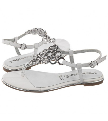 Tamaris Białe 1-28067-34 100 White (TM278-c) sandalai - Batai