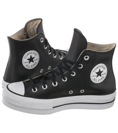 Converse CT All Star Lift Clean Hi Black/Black/White 561675C (CO446-a) bateliai