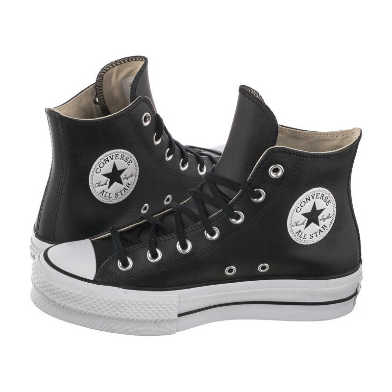 Converse CT All Star Lift Clean Hi Black/Black/White 561675C (CO446-a) bateliai