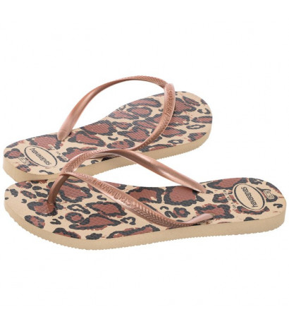 Havaianas Slim Animals FC Sand Grey/Rose Go 4103352-4879 (HI34-a) šlepetės