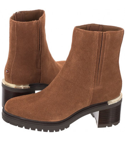 Tommy Hilfiger Outdoor Mid Heel Boot Natural Cognac FW0FW05940 GTU (TH322-a) batai - Batai