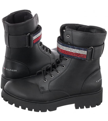 Tommy Hilfiger Lace-Up Bootie T3A5-31196-1222 999 Black (TH342-a) batai - Batai