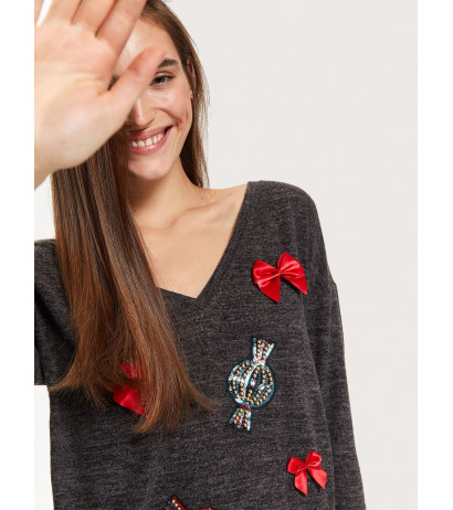 LADYS T-SHIRT LONG SLEEVE TOP SECRET megztinis - Drabuziai internetu