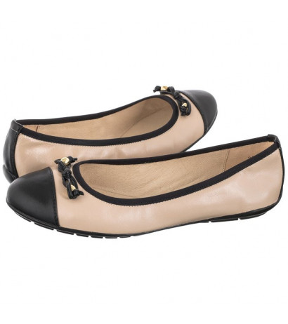 Caprice Beżowe 9-22109-28 415 Beige/Black (CP320-a) bateliai - Batai