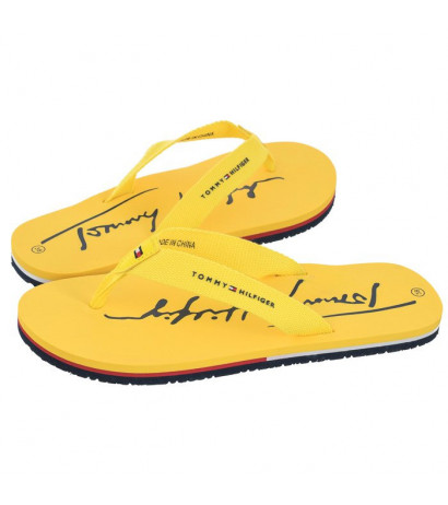Tommy Hilfiger Logo Print Flip Flop Yellow T3A8-32190-0058 200 (TH477-a) šlepetės - Batai