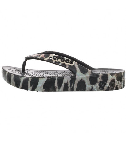 Crocs Classic Platform Animal Remix Flip W Black/Leopard 207845-0CU (CR235-a) šlepetės
