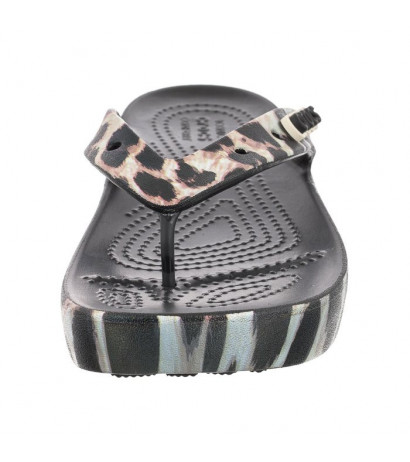 Crocs Classic Platform Animal Remix Flip W Black/Leopard 207845-0CU (CR235-a) šlepetės