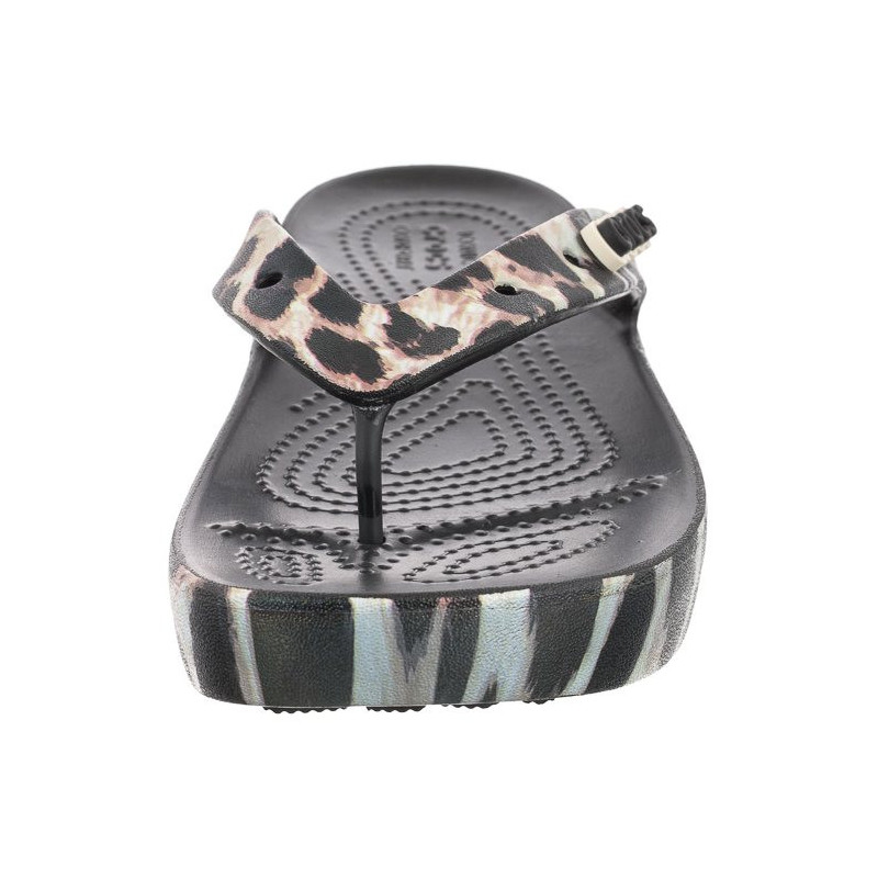 Crocs Classic Platform Animal Remix Flip W Black/Leopard 207845-0CU (CR235-a) šlepetės