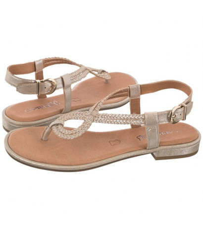 Caprice Beżowe/Srebrne 9-28106-28 341 Taupe Metallic (CP325-a) sandalai - Batai