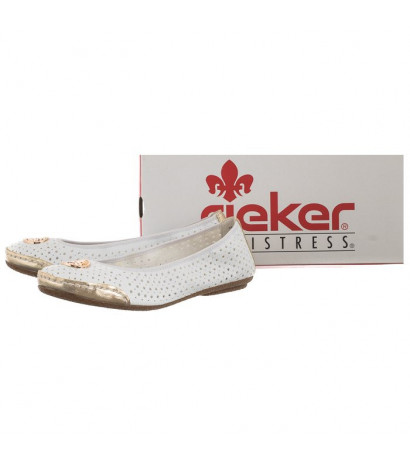 Rieker Białe 41459-80 White (RI5-a) bateliai