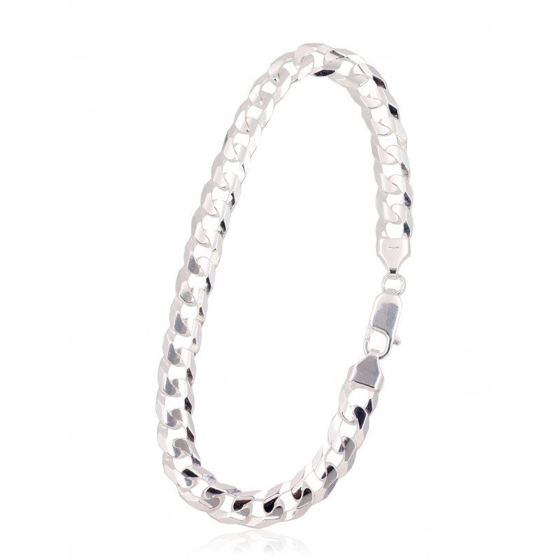 Sidabrinė grandinėlė Curb 6.9 mm , briaunų apdirbimas deimantu 2400063-bracelet, Sidabras 925°