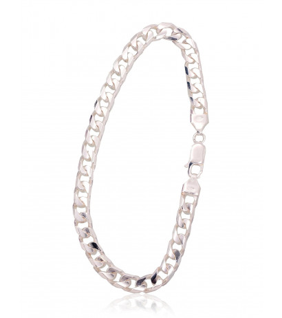 Sidabrinė grandinėlė Curb 6 mm , briaunų apdirbimas deimantu 2400146-bracelet, Sidabras 925°