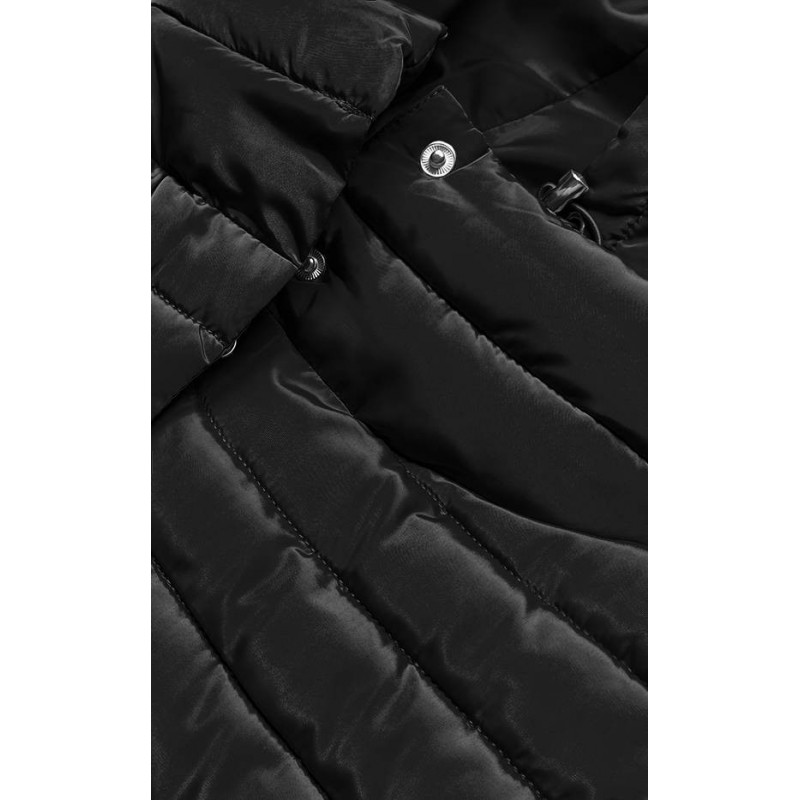 LONG JACKET WITH HOOD BLACK (PM7231) striukė LONG JACKET WITH HOOD BLACK (PM7231) striukė