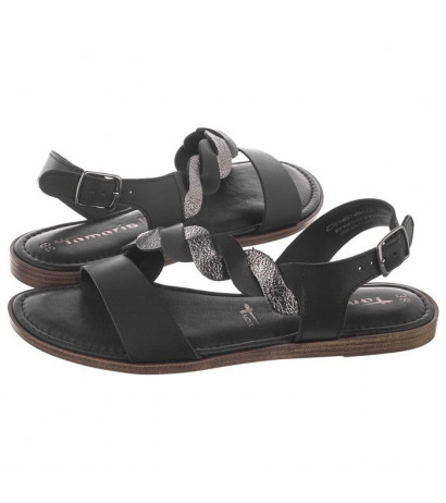 Tamaris Czarne 1-28142-24 094 Black/Pewter (TM252-b) sandalai