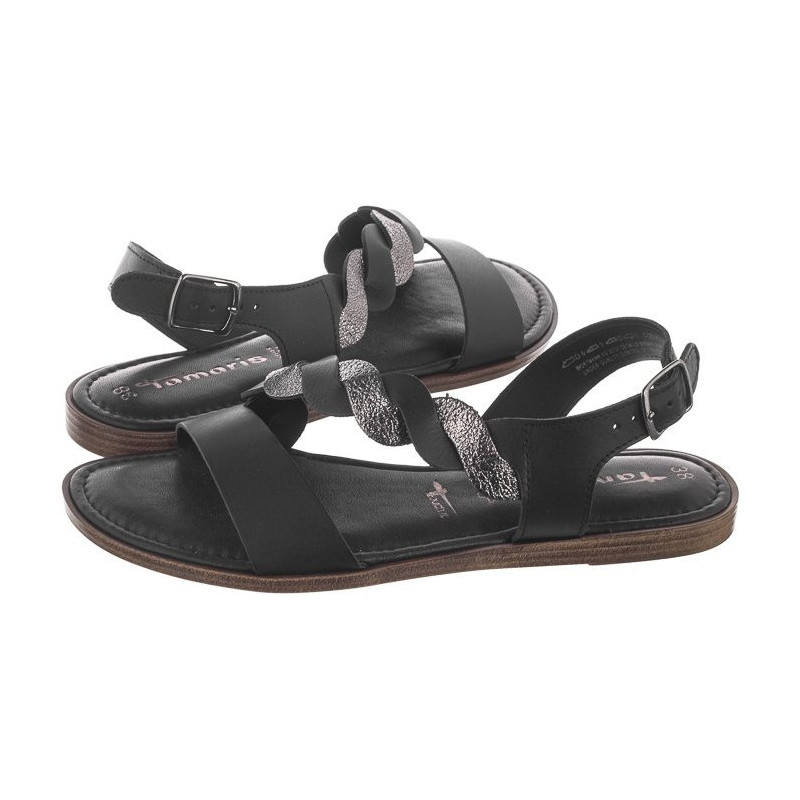 Tamaris Czarne 1-28142-24 094 Black/Pewter (TM252-b) sandalai