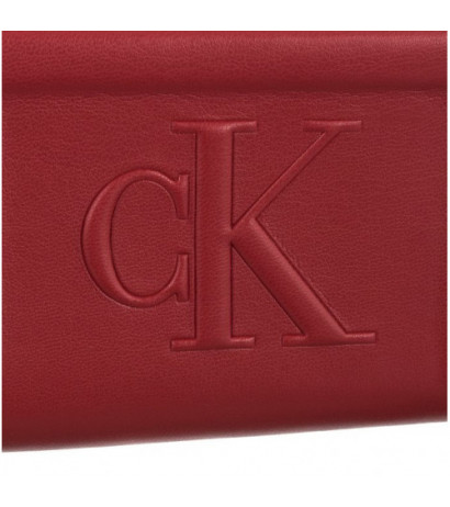 Calvin Klein Sculpted Med Zip Around Pipping K60K610353 XL6 Dark Candy Apple (CK178-b) rankinė