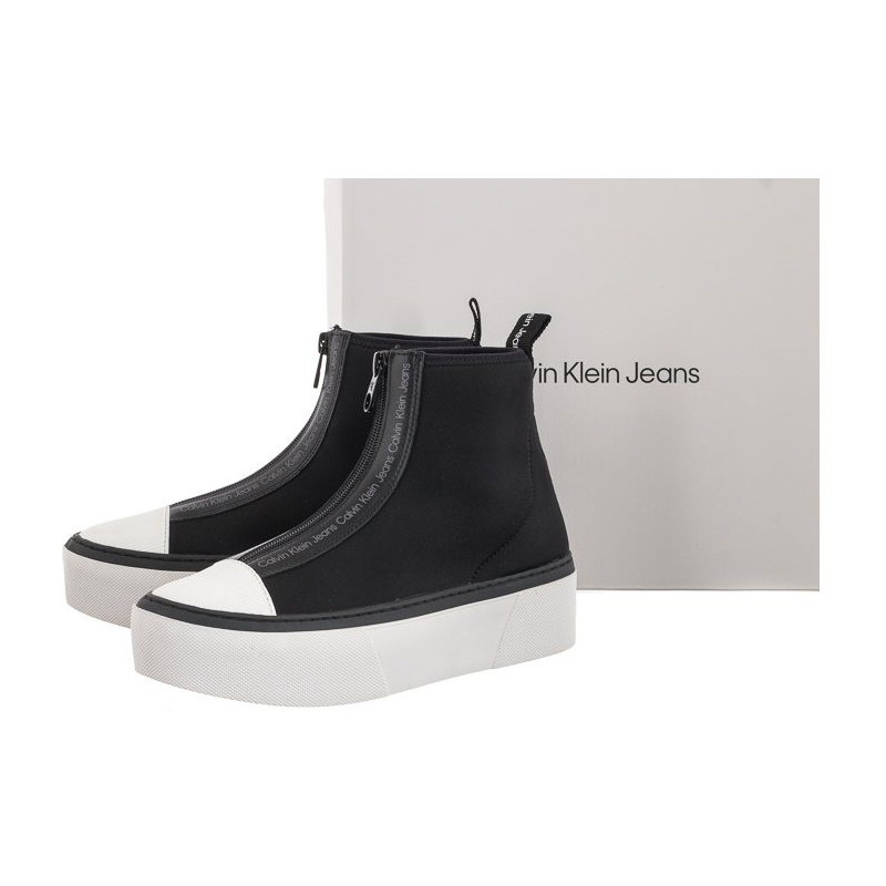 Calvin Klein Cupsole Flatform Mid Zip YW0YW00767 BDS Black (CK182-a) batai