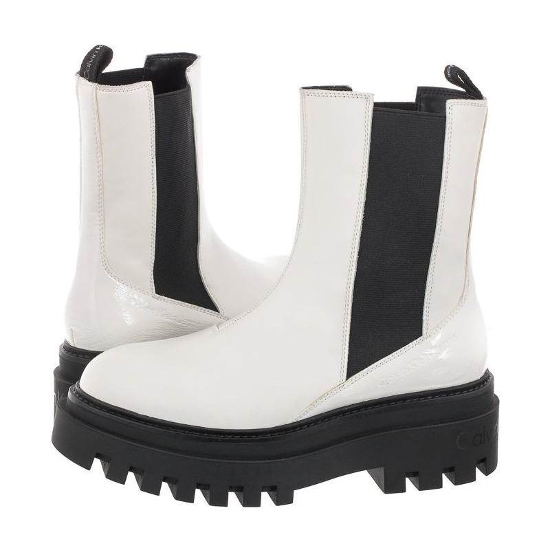 Calvin Klein Flatform Chelsea Boot YW0YW00850 YBR White (CK192-a) 