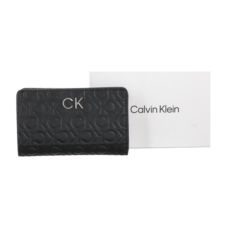 Calvin Klein Re-Lock Bifold Wallet Emb Mono K60K610240 BAX Ck Black (CK219-a) rankinė
