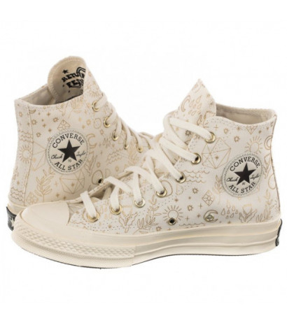 Converse Chuck 70 Hi Egret/Light Gold/Black A02207C (CO589-a) bateliai