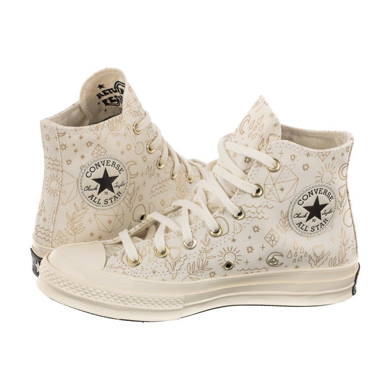 Converse Chuck 70 Hi Egret/Light Gold/Black A02207C (CO589-a) bateliai