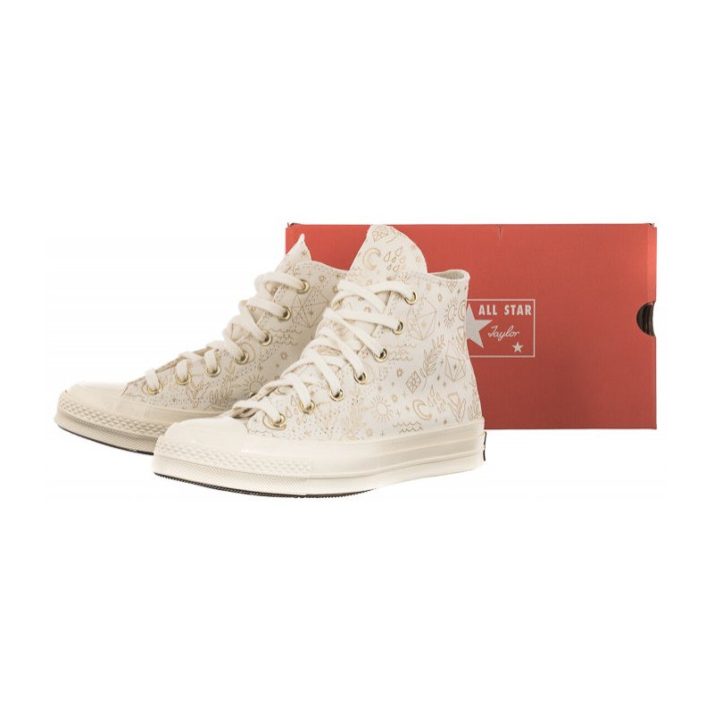 Converse Chuck 70 Hi Egret/Light Gold/Black A02207C (CO589-a) bateliai