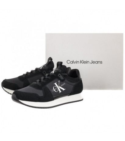 Calvin Klein Runner Sock Laceup Ny-Lth W YW0YW00840 01H Black (CK216-a) bateliai