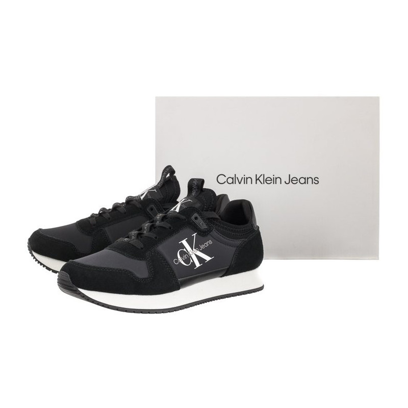 Calvin Klein Runner Sock Laceup Ny-Lth W YW0YW00840 01H Black (CK216-a) bateliai