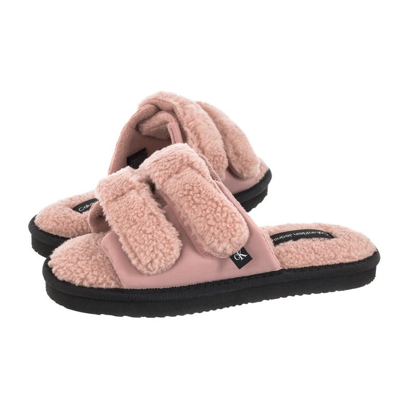 Calvin Klein Home Slide Velcro Shearling YW0YW00861 0J0 Adobe Rose (CK217-a) Moteriški batai/šlepetės
