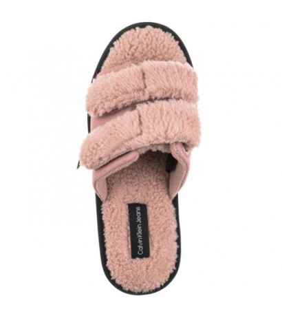 Calvin Klein Home Slide Velcro Shearling YW0YW00861 0J0 Adobe Rose (CK217-a) Moteriški batai/šlepetės