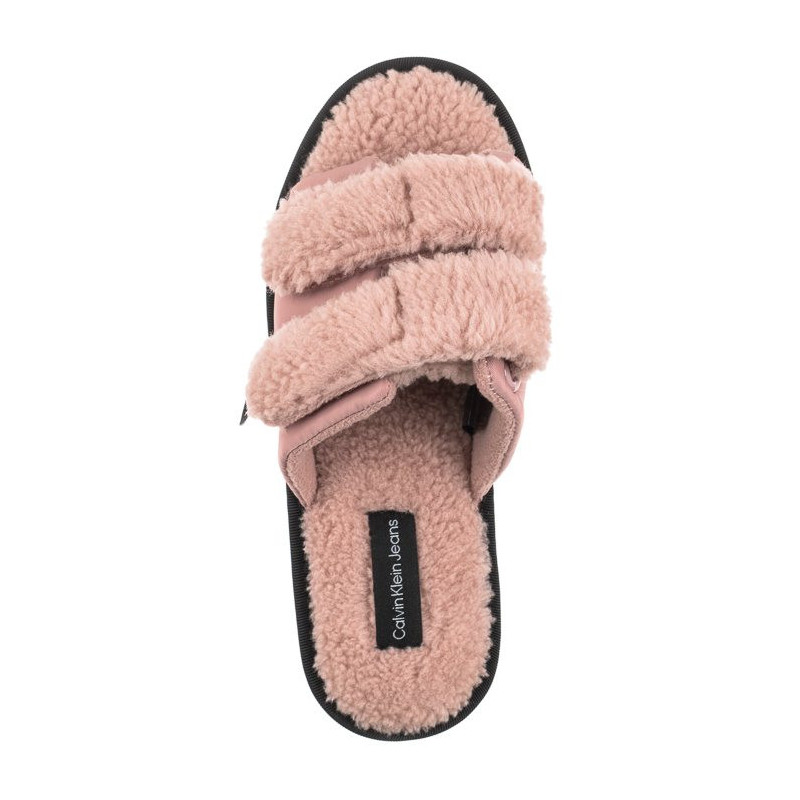 Calvin Klein Home Slide Velcro Shearling YW0YW00861 0J0 Adobe Rose (CK217-a) šlepetės
