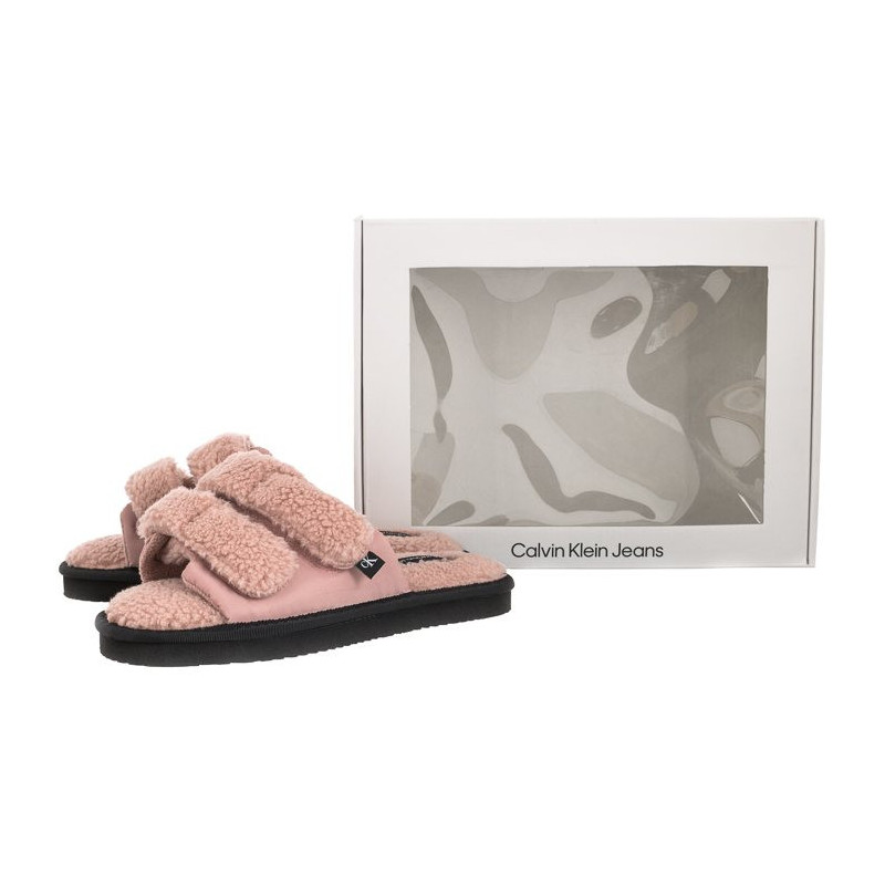 Calvin Klein Home Slide Velcro Shearling YW0YW00861 0J0 Adobe Rose (CK217-a) šlepetės