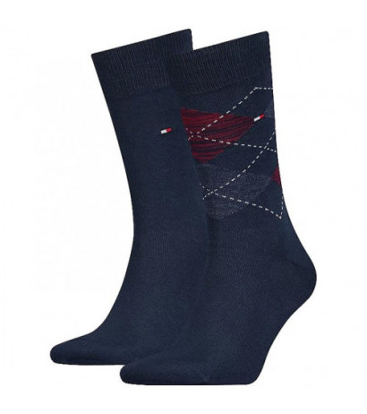 Tommy Hilfiger Men Sock 2P Navy/Rouge 100001495 025 039 (TH302-b) kojinės - Drabuziai internetu