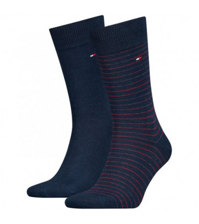 Tommy Hilfiger Th Men Small Stripe Sock 2P Navy/Rouge 100001496 025 039 (TH657-a) kojinės