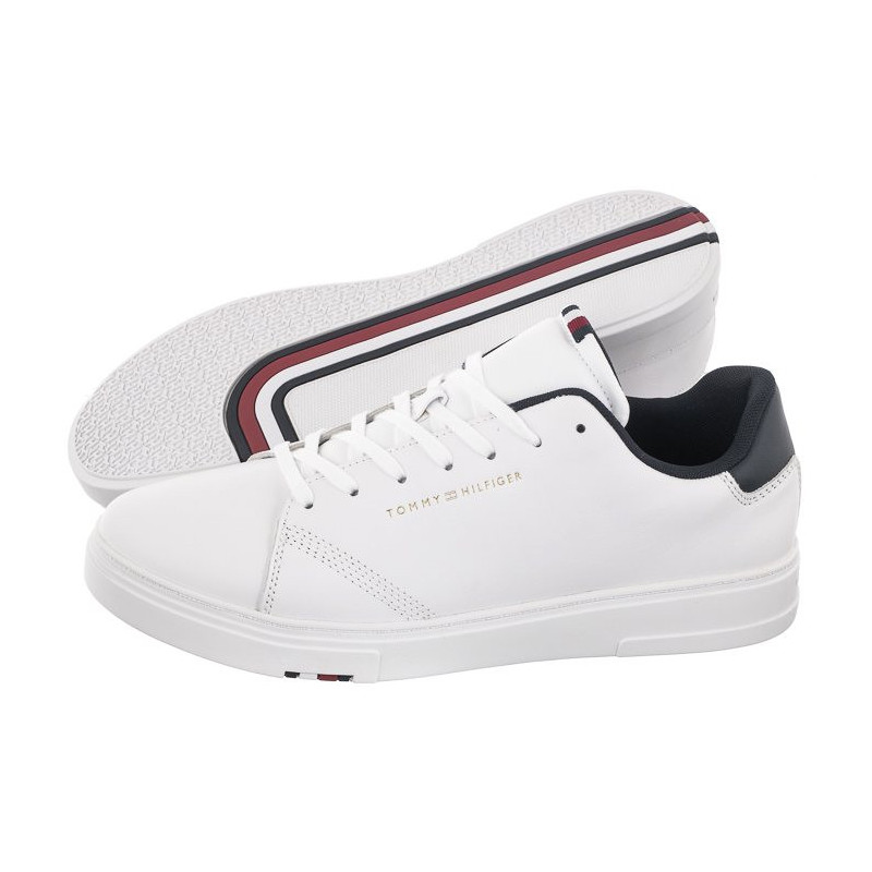 Tommy Hilfiger Elevated Rbw Cupsole Leathher White FM0FM04487 YBS (TH699-a) bateliai