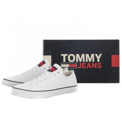 Tommy Hilfiger Tommy Jeans Mens Lace Vulc Ess White EM0EM01047 YBR (TH705-b) sportiniai bateliai 