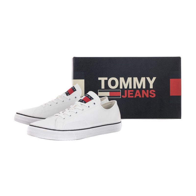 Tommy Hilfiger Tommy Jeans Mens Lace Vulc Ess White EM0EM01047 YBR (TH705-b) sportiniai bateliai 