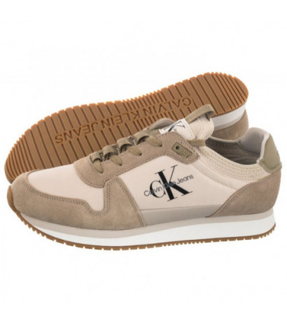 Calvin Klein Runner Sock Laceup NY-LTH YM0YM00553 0GI Eggshell (CK174-b) bateliai