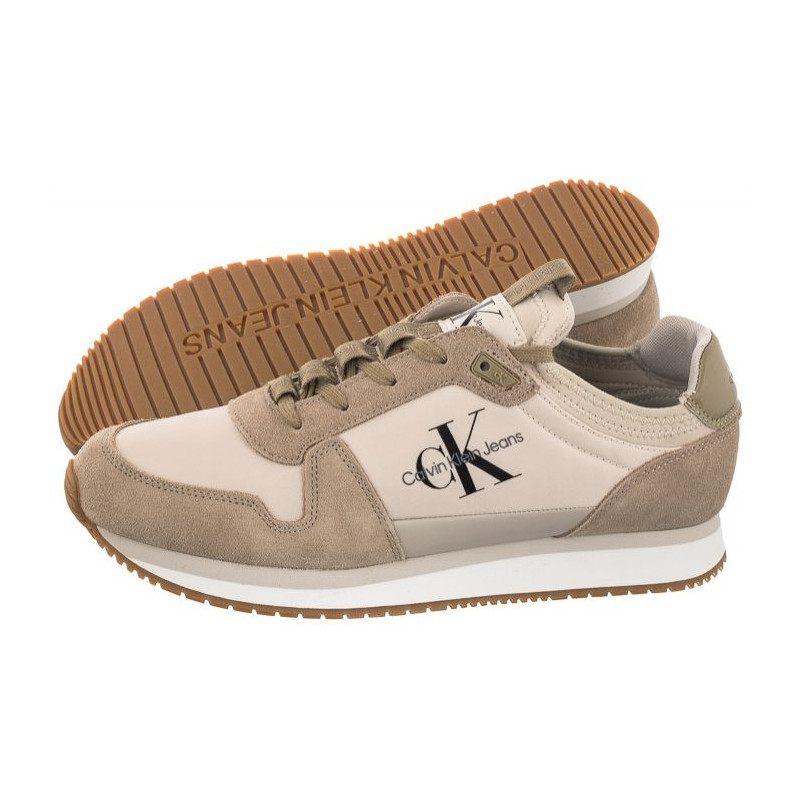 Calvin Klein Runner Sock Laceup NY-LTH YM0YM00553 0GI Eggshell (CK174-b) bateliai