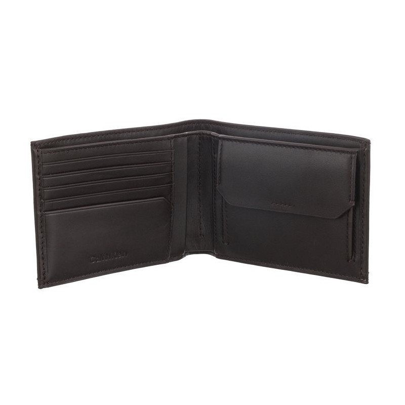 Calvin Klein Duo Stitch Bifold 5CC W/Coin Dark Brown K50K510322 GE7 (CK227-a) rankinė