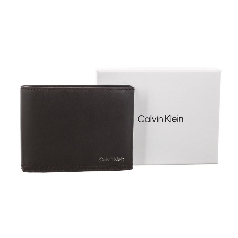 Calvin Klein Duo Stitch Bifold 5CC W/Coin Dark Brown K50K510322 GE7 (CK227-a) rankinė