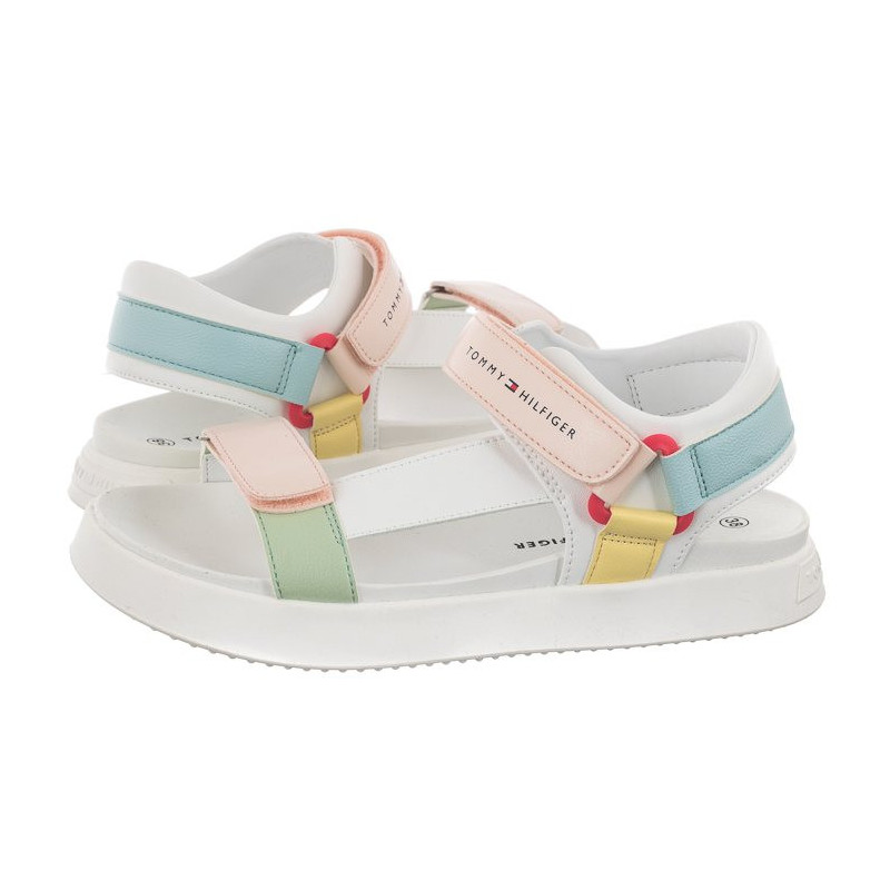 Tommy Hilfiger Velcro Sandal White/Multicolor T3A2-32768-0371 X256 (TH744-a) sandalai