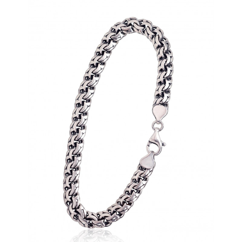 Sidabrinė grandinėlė Bismark 8 mm 2400004(POx-Bk)-bracelet, Sidabras 925°, oksidas (padengti)