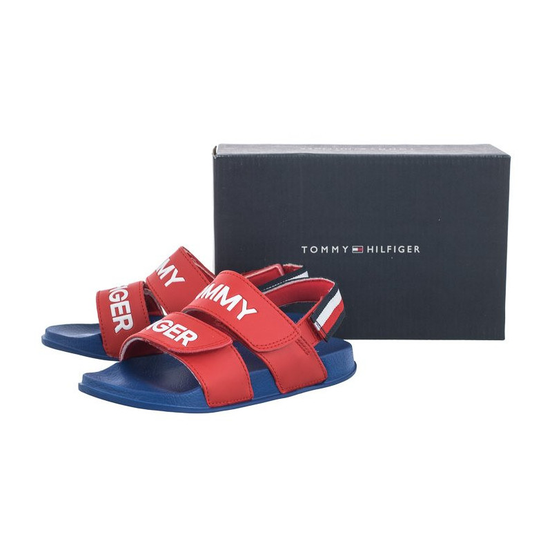 Tommy Hilfiger Logo Velcro Sandal Red T1B2-32927-1172 300 (TH767-b) sandalai