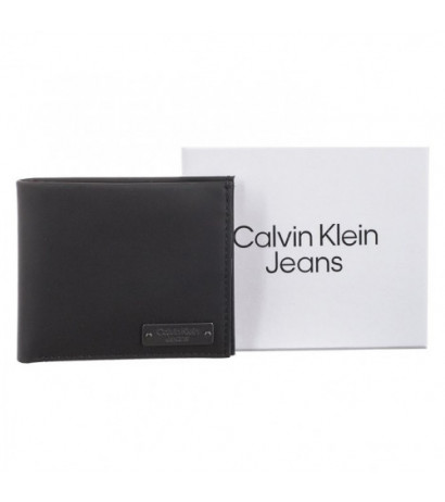 Calvin Klein Plaque Bifold W/Coin Black K50K510445 BDS (CK261-a) rankinė